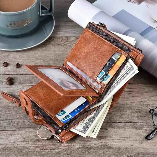 Original Buffalo Leather Trifold Wallet