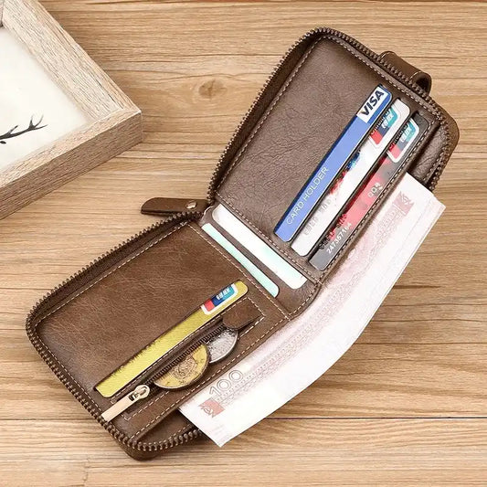 Premium Zipper Bifold Wallet