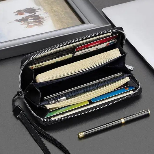 Baellerry Zipper Leather Wallet