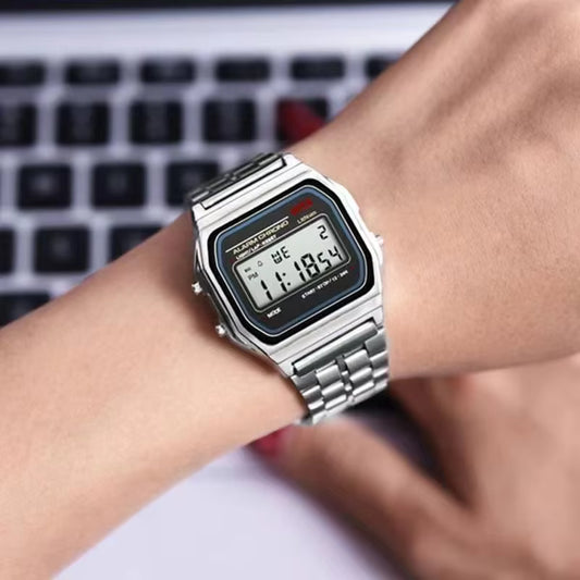 Men’s Digital Stainless Steel Watch